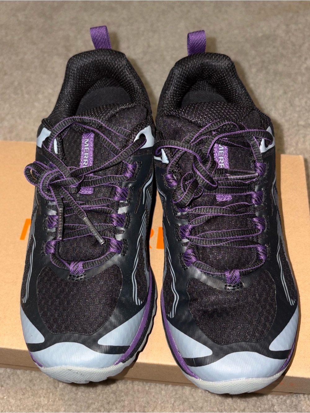 Merrell Siren Edge 3 Womens 6W  Hiking Shoes J034438W Black Purple